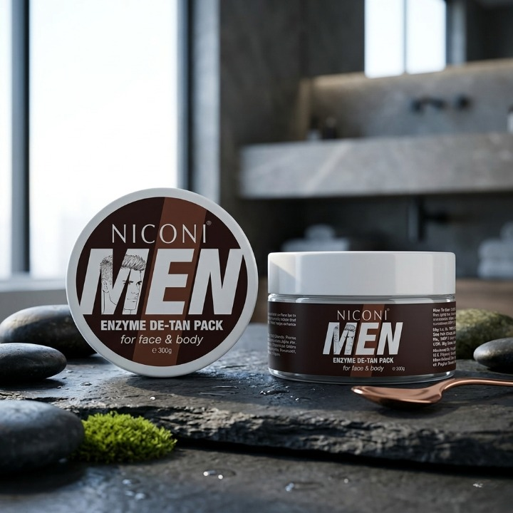 Niconi Men Enzyme De Tan Pack For Face And Body Best Quality Skincare Solution - 300g