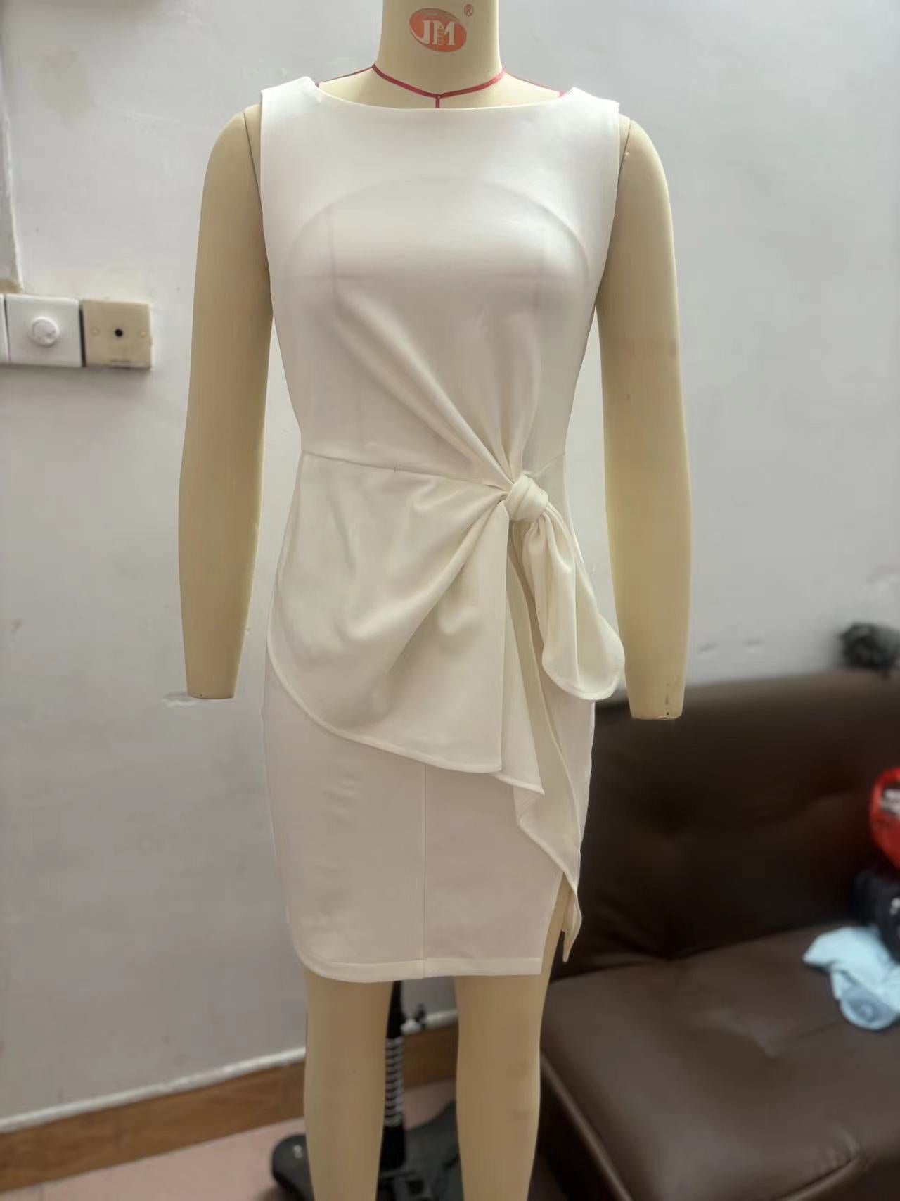 Bow Decor Sleeveless Vest Dress